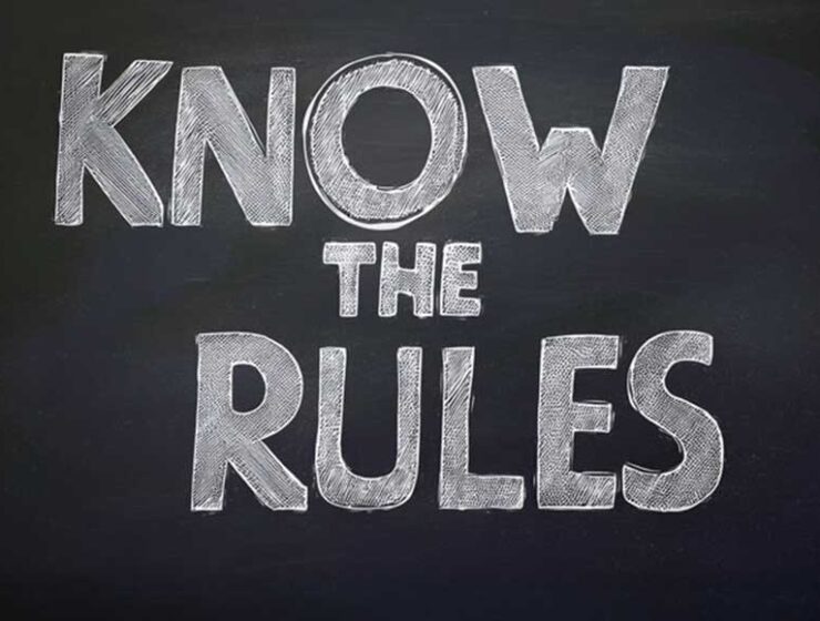 AI generated blackboard with Know the Rules written in chalk