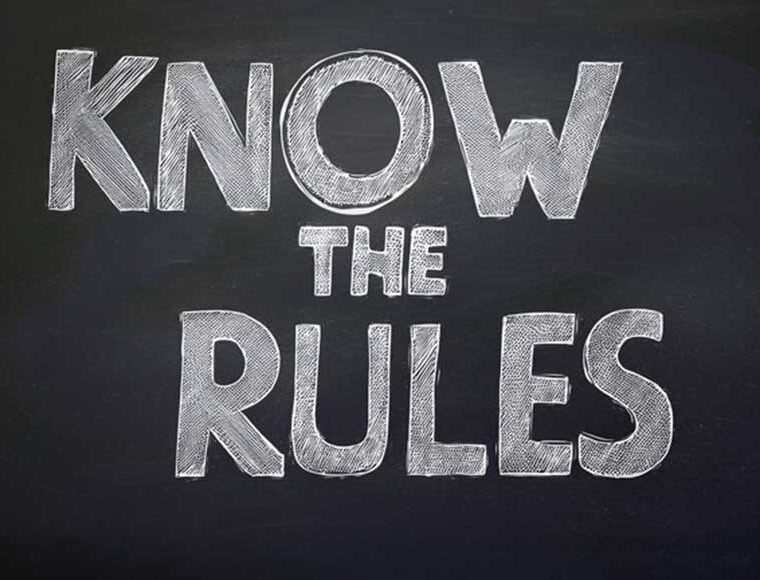 AI generated blackboard with Know the Rules written in chalk