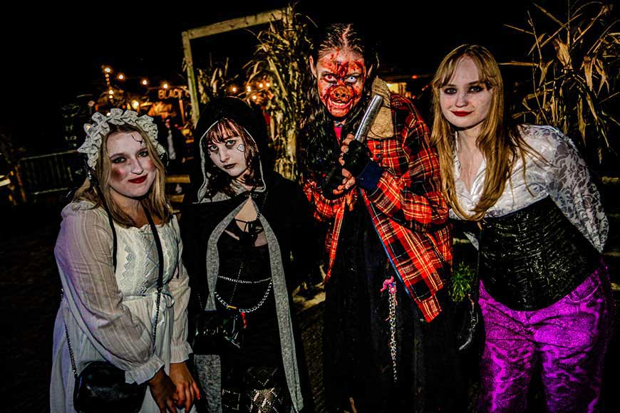 Crew members in costume at The Howl, Leighton Buzzard